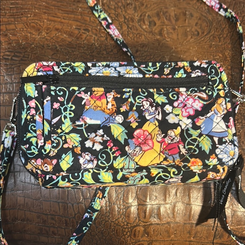 Disney Vera Bradley Black Crossbody Bag with Artistic Flair